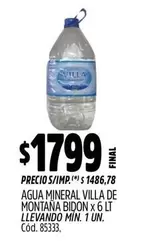 X$ - AGUA MINERAL BIDON x 6 LT