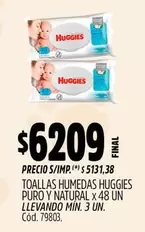 Huggies - TOALLAS HUMEDAS PURO Y NATURAL