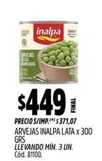 Inalpa - ARVEJAS LATA x 300 GRS