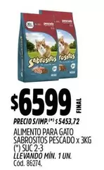 Sabrositos - ALIMENTO PARA GATO PESCADO x 3KG