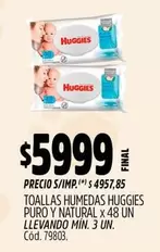 Huggies - TOALLAS HUMEDAS PURO Y NATURAL