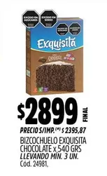 Exquisita - BIZCOCHUELO CHOCOLATE
