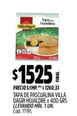 X$ - TAPA DE PASCUALINA HOJALDRE x 400 GRS