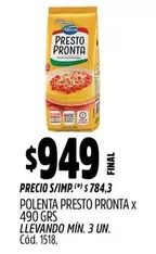 X$ - POLENTA PRONTO PRONTA