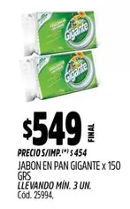 Gigante - JABON EN PAN