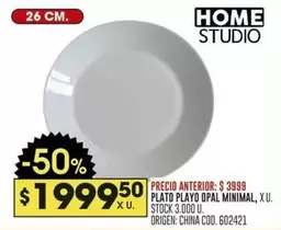 Origen - PLATO PLAYO OPAL MINIMAL, X U