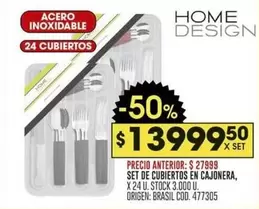 X$ - SET DE CUBIERTOS EN CAJONERA