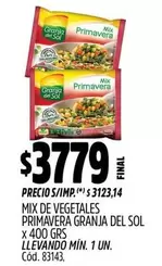 Granja del Sol - MIX DE VEGETALES PRIMAVERA x 400 GRS