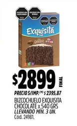 Exquisita - BIZCOCHUELO CHOCOLATE
