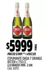 Dada - ESPUMANTE 7 ORANGE BITTER x 750 CC