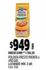 Arcor - POLENTA PRESTO PRONTA