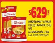 Favorita - FIDEOS x 500 GRS