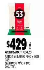 53 - ARROZ LARGO FINO x 500 GRS