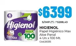 Higienol - Papel Higiénico Max Aloe Panal
