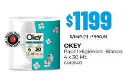 Okey - Papel Higiénico Blanco