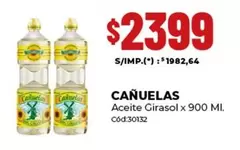 cañuelas - Aceite Girasol x 900 MI.
