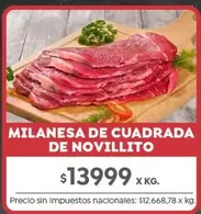 X$ - MILANESA DE CUADRADA DE NOVILLITO