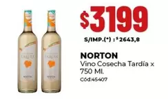 Norton - Vino Cosecha Tardía x 750 MI.
