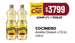 Cocinero - Aceite Girasol x 1.5 Lt. Cód:40
