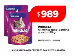 Whiskas - Alimento gato sardina