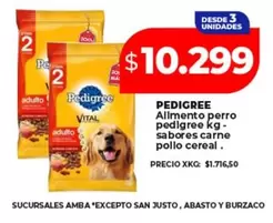 Pedigree - Alimento perro pedigree kg- sabores carne pollo cereal