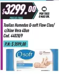 Q-Soft - Toallas Humedas Flow Clas/ c/Aloe Vera 40un Cod. 44028/9