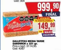 X$ - GALLETITAS MEDIA TARDE SANDWICH