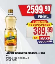 Cocinero - ACEITE GIRASOL x 900