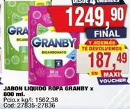 Granby - JABON LIQUIDO ROPA x 800 ml.