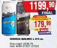 Quilmes - CERVEZA QUILMES x 473 cc.