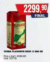Playadito - YERBA PLAYADITO DESP. X 500 GR