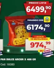 Arcor - PAN DULCE ARCOR X 400 GR