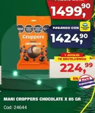 Croppers - MANI CROPPERS CHOCOLATE X 85 GR