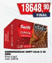 Swift - HAMBURGUESAS CAJA X 20 UNID
