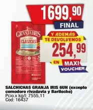 Granja Iris - SALCHICHAS GRANJA IRIS 6UN (excepto comodoro rivadavia y Bariloche)