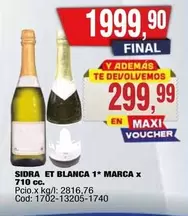 X$ - SIDRA ET BLANCA 1* MARCA x 710 cc