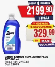 Zorro - JABON LIQUIDO ROPA PLUS