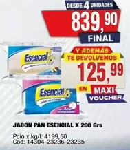 Esencial - JABON PAN ESENCIAL X 200 Grs