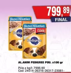 Pedigree - PEDIGREE POU. x100 gr