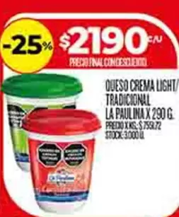 La paulina - QUESO CREMA LIGHT/ TRADICIONAL