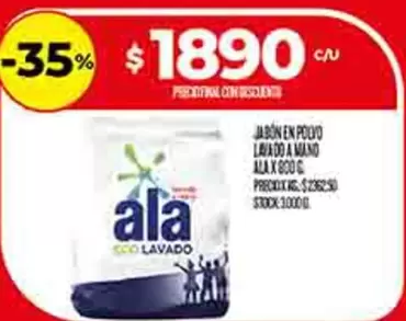 Ala - JABON EN POLVO LAVADO A MANO