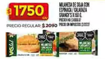 MILANESA DE SOUA CON ESPINACA/CALABAZA