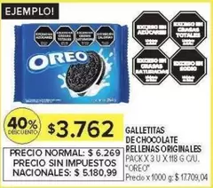Oreo - GALLETITAS DE CHOCOLATE RELLENAS ORIGINALES
