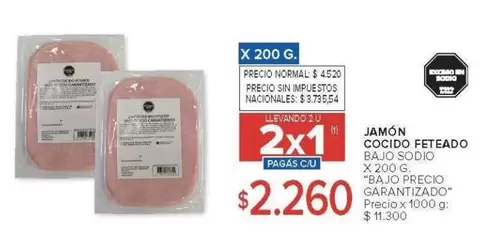 X$ - JAMÓN COCIDO FETEADO BAJO SODIO