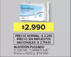 Carrefour - ALGODÓN PLEGADO