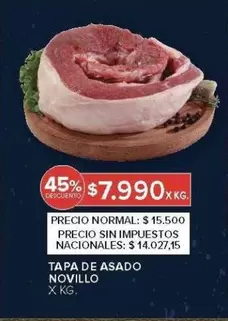 X$ - TAPA DE ASADO NOVILLO