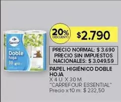 Carrefour - PAPEL HIGIÉNICO DOBLE HOJA