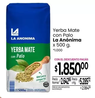 La Anónima - Yerba Mate con Palo