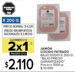 X$ - JAMÓN COCIDO FETEADO BAJO SODIO