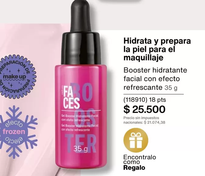 Efecto - Booster hidratante facial con efecto refrescante 35 g